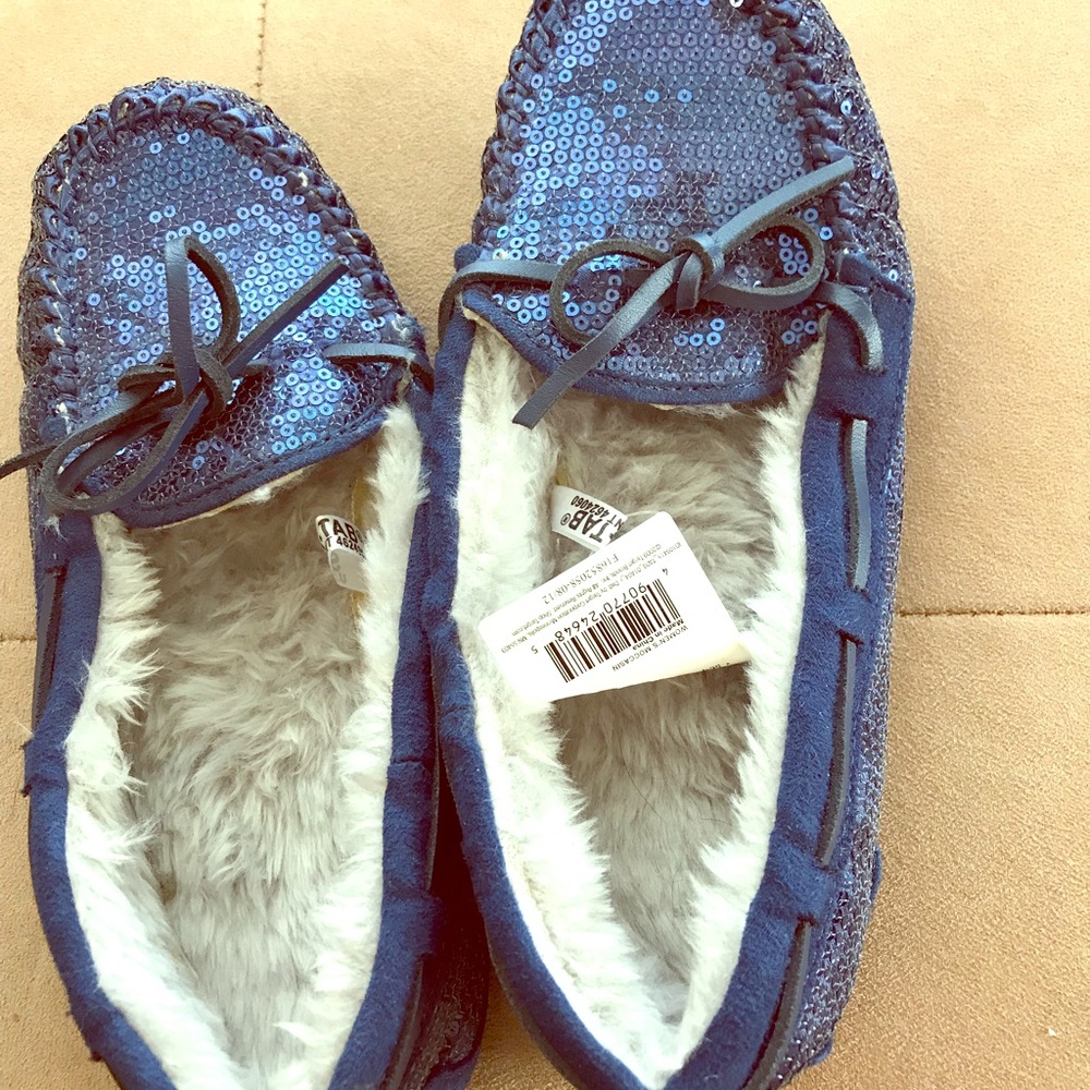 Sequin moccasins